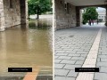 Die Fotos zeigen verschiedene Aufnahmen der vom Hochwasser betroffenen Bereiche im Mülheimer Stadtgebiet. Hier am Hafenbecken. - Quelle/Autor: Sarah Sternol