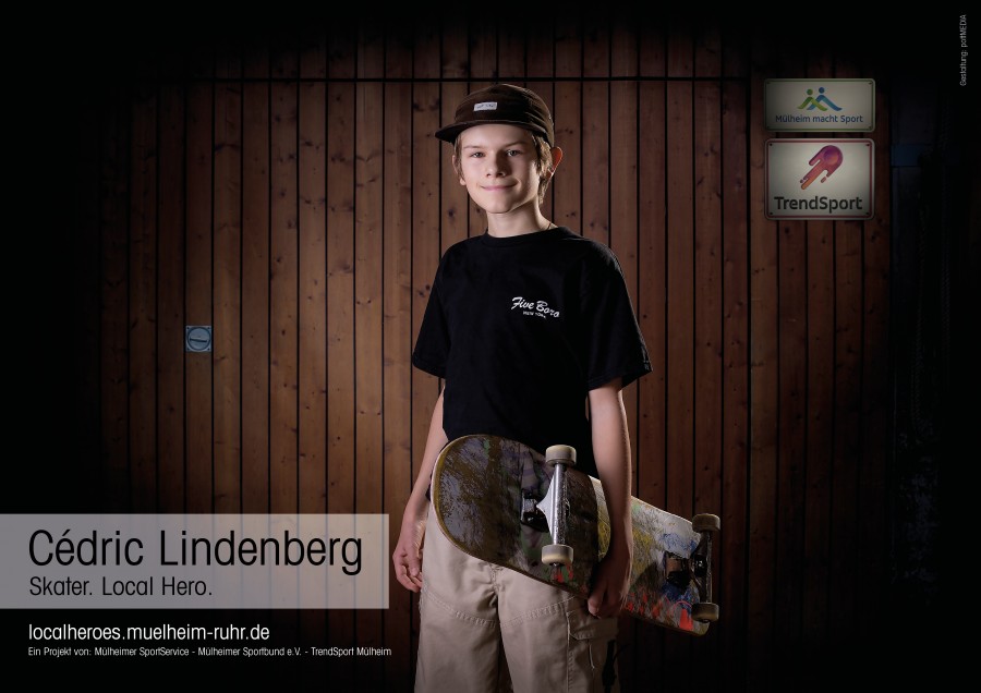 Cedric Lindengberg ist Mülheims bester Nachwuchsskater und damit ein local hero - TrendSport Mülheim, Mülheimer SportService